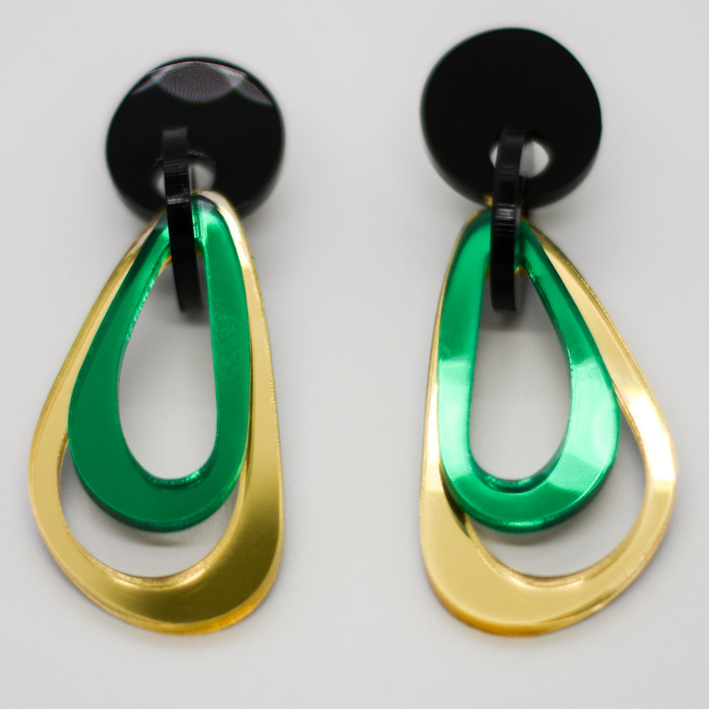 Eslabones - Tope Negro, Argolla Negra,  Dorado Espejo y Verde Espejado