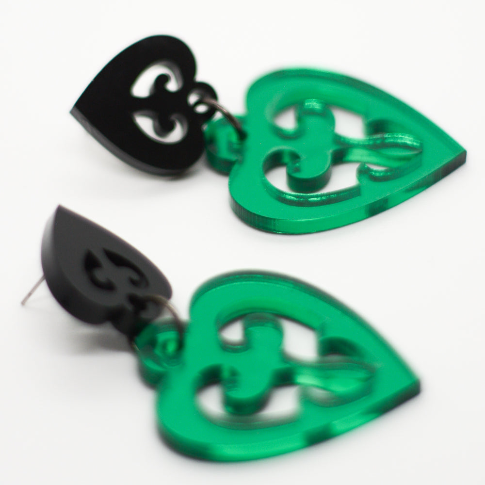 Picas - Verde Espejo con argolla de acero negro