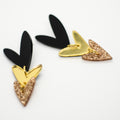 Corazones Triples - Negro, Dorado Espejo y Dorado Glitter
