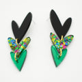 Corazones Triples - Negro, Confeti y Verde Espejo