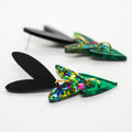 Corazones Triples - Negro, Confeti y Verde Espejo