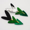 Corazones Triples - Negro, Verde Glitter y Verde Espejo
