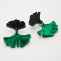 Ginkgo Biloba - Verde Espejado con argolla acero negro