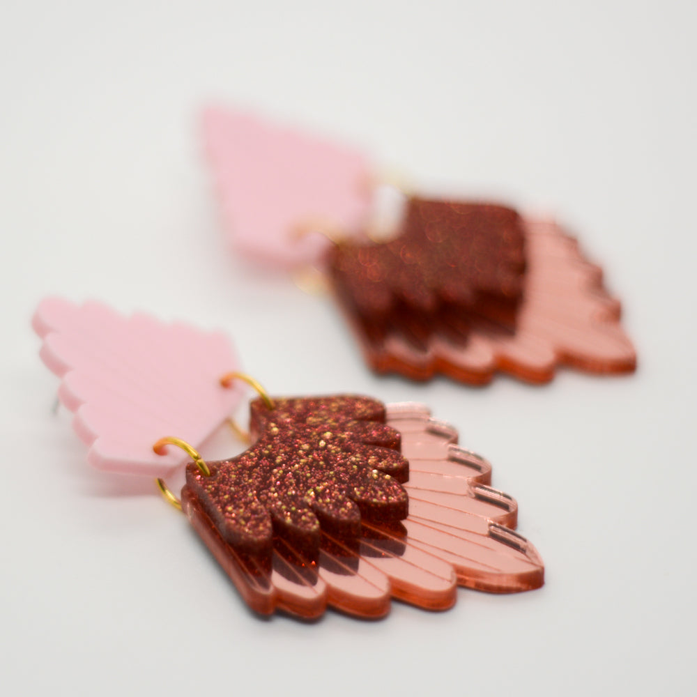Mestiza - Rosa, Glitter Rojo y Rosado Espejo
