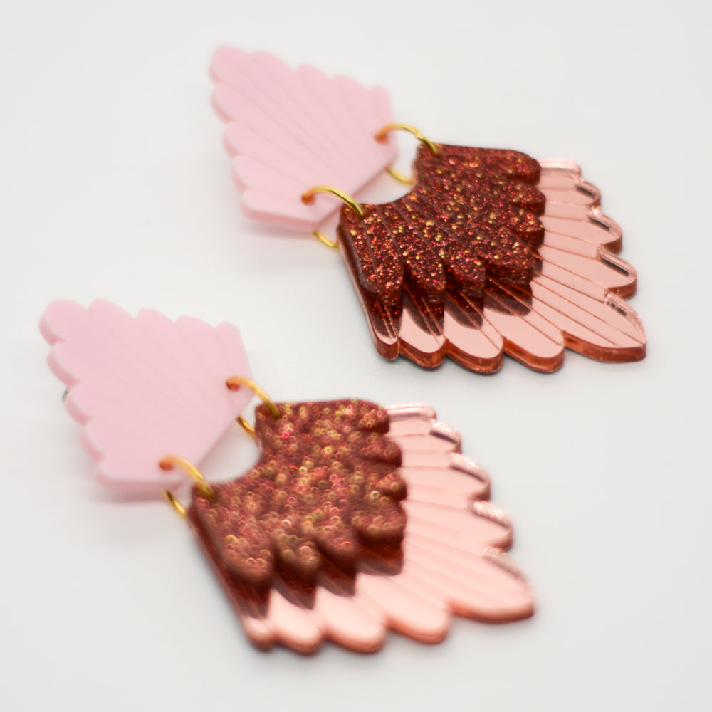 Mestiza - Rosa, Glitter Rojo y Rosado Espejo