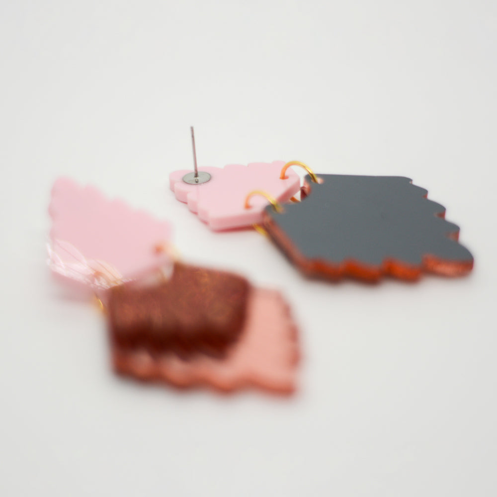 Mestiza - Rosa, Glitter Rojo y Rosado Espejo