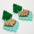 Mestiza - Verde Sólido, Dorado Glitter y Verde Turquesa