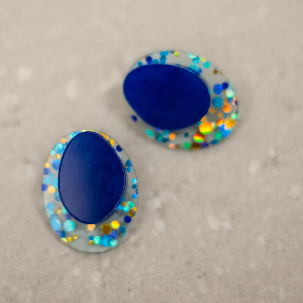 Células color Azul con puntos celestes con dorado