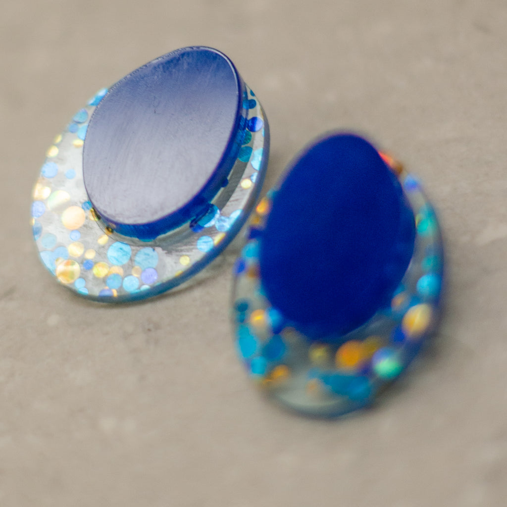 Células color Azul con puntos celestes con dorado